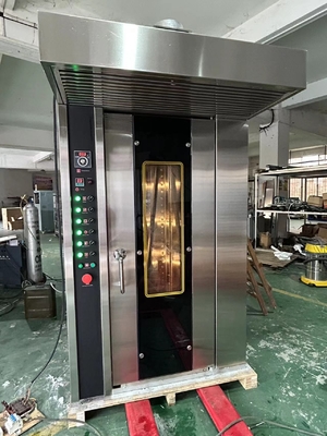 16 غاز الوعاء المخبز التجاري الفرن الدوار الفرن سهلة التشغيل مع 380V / 50Hz الجهد