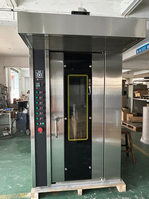 16 غاز الوعاء المخبز التجاري الفرن الدوار الفرن سهلة التشغيل مع 380V / 50Hz الجهد