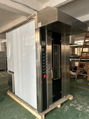 16 غاز الوعاء المخبز التجاري الفرن الدوار الفرن سهلة التشغيل مع 380V / 50Hz الجهد