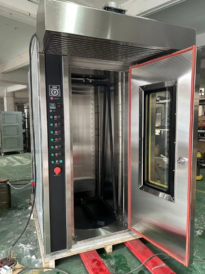 16 غاز الوعاء المخبز التجاري الفرن الدوار الفرن سهلة التشغيل مع 380V / 50Hz الجهد