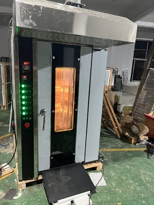 16 غاز الوعاء المخبز التجاري الفرن الدوار الفرن سهلة التشغيل مع 380V / 50Hz الجهد