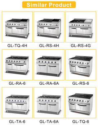 GL-RS-6 مطعم معدات الطبخ الغازية أجهزة المطبخ من الفولاذ المقاوم للصدأ مع إمدادات الطاقة من الغاز الطبيعي / الغاز المسال