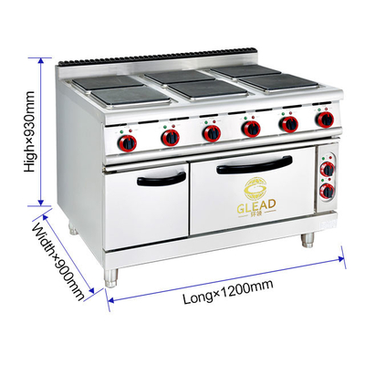 مطعم كهربائي معدات الطبخ الصلب المقاوم للصدأ الشواية التجارية GL-TT-6 نموذج 29KW الطاقة - 176kg