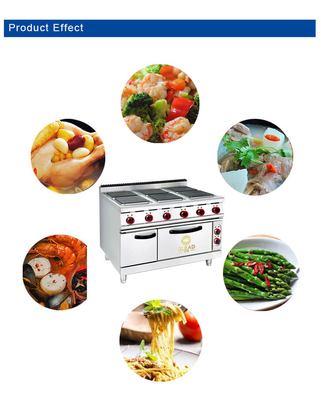 معدات الطهي الكهربائية / معدات مطبخ الوجبات السريعة GL-TT-6 29KW الطاقة 176kg الوزن