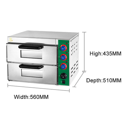 معدات المطبخ الكهربائية التجارية المخبز مع حجم الداخلي 400 * 400 * 150mm * 2 طوابق