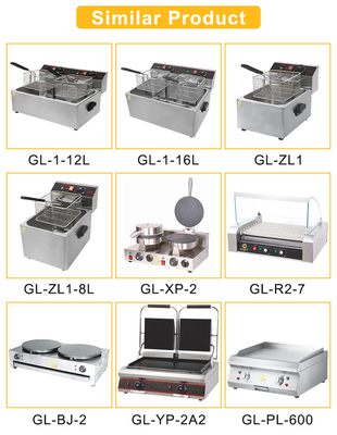 GL-RC-2 معدات طهي المطاعم مع خزان النفط بحجم 267x365 ملم ومصدر الطاقة LPG/NG 31