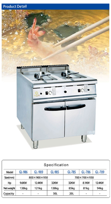 استهلاك الغاز الغاز المسال / الغاز الطبيعي 800 × 900 × 850 70 مطعم معدات الطبخ غاز المقلي
