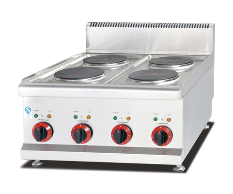 طباخ غازي من الفولاذ المقاوم للصدأ معدات المطبخ 10kw 220V 4 محرقات 100-400 ° F