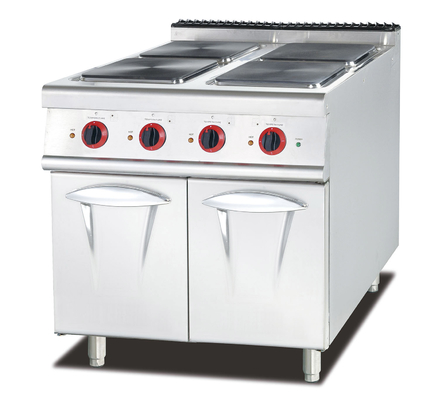 طباخ غازي من الفولاذ المقاوم للصدأ معدات المطبخ 10kw 220V 4 محرقات 100-400 ° F