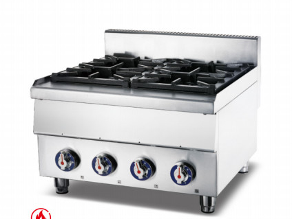 مقلاة غاز تجارية مع محرقات 2 11.2kw الطاقة R1 3/4 اتصال الغاز