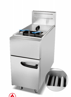 مقلي غاز مع 2 محرقة 30kg 11.2kw معدات الطهي معدات الطهي التجارية 220V الجهد