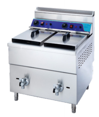 مقلي غاز مع 2 محرقة 30kg 11.2kw معدات الطهي معدات الطهي التجارية 220V الجهد