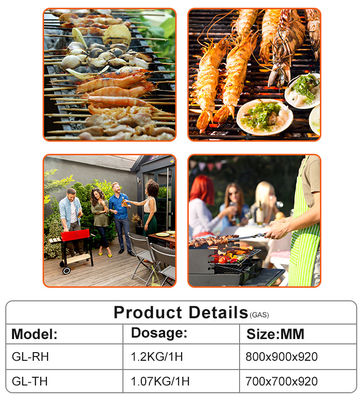 الصلب المقاوم للصدأ GL RH الشواية الغازية التجارية مع مجلس الوزراء سهلة تشغيل الغاز الطبيعي المسال