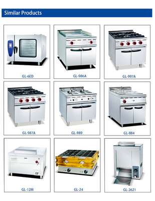 11.7kw غاز LPG الشواية 30kg عبء ثقيل معدات الطهي التجارية 2800Pa الوزن الصافي 32kg