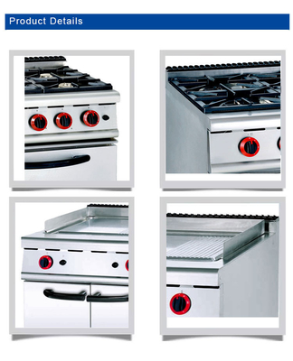 مجموعة غاز تجارية مع 4 مشعلات / فرن غاز 20.8 كيلوواط طاقة مطعم معدات الطهي GH-987A
