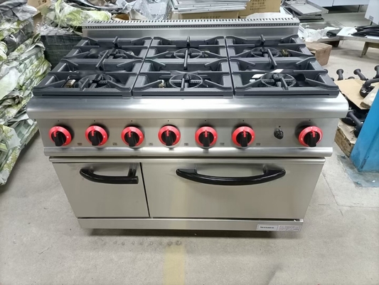 20.8kw معدات الطبخ الغازية المتنوعة مع فرن غازي ذو أربعة محرقات
