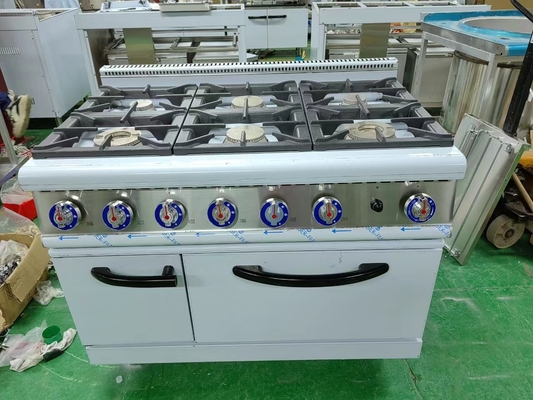 مجموعة غاز GH-987A مع فرن غاز 4 محروقات للطهي في المطاعم الثقيلة
