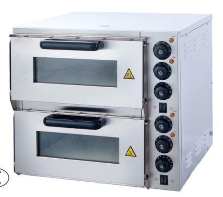 فرن البيتزا الفضي من الفولاذ المقاوم للصدأ 50-300 درجة مئوية مع معدات الطبخ مع لوحة التحكم الميكانيكية