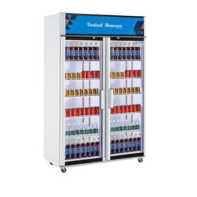 تبريد شاشة المشروبات من الفولاذ المقاوم للصدأ التجاري 210L حجم التبريد 220-240v الجهد 0-10 درجة الحرارة