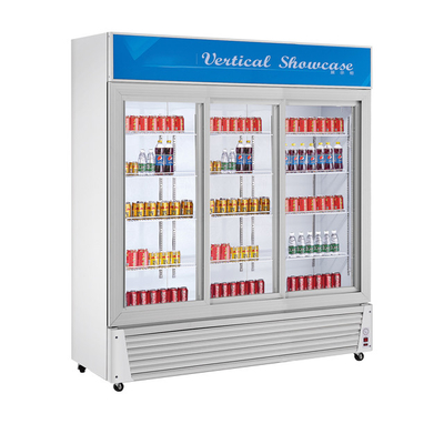تبريد شاشة المشروبات من الفولاذ المقاوم للصدأ التجاري 210L حجم التبريد 220-240v الجهد 0-10 درجة الحرارة