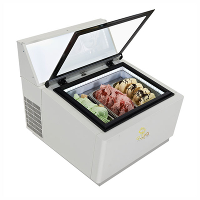 200W Smart Gelato Ice Cream Showcase with Reverse Cycle Defrost - 44KG وحدة التبريد الصناعي