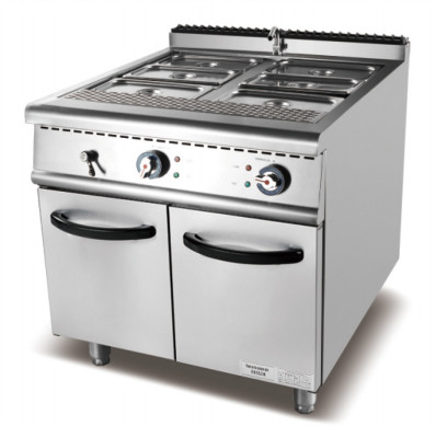 الفولاذ المقاوم للصدأ 220-240v 50hz Bain Marie للحفاظ على الحساء وتسخينه عند 0.C إلى 100.C