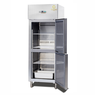 معدات التبريد الصناعية 600L التبريد مع 2 نصف الأبواب 220-240V / 1PH / 50HZ تكنولوجيا البرد