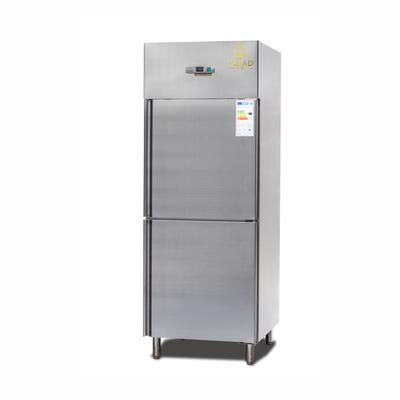 تبريد الهواء 600L 2 نصف أبواب المبرد العمودي وحدة التكثيف التجارية التبريد من -14 إلى -18C