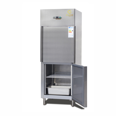 تبريد الهواء 600L 2 نصف أبواب المبرد العمودي وحدة التكثيف التجارية التبريد من -14 إلى -18C