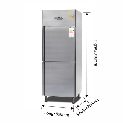 تبريد الهواء 600L 2 نصف أبواب المبرد العمودي وحدة التكثيف التجارية التبريد من -14 إلى -18C