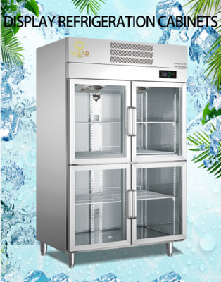 تبريد الهواء 1000/1200 حجم العرض المبردة الخزانات 700W الطاقة 5 ~ 0 °C وحدات عرض درجة الحرارة