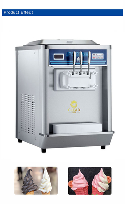 220-240V 2N ~ 50HZ صانع الآيس كريم المهني 12-18kg / h الناتج 2x1.8L خزان التجميد