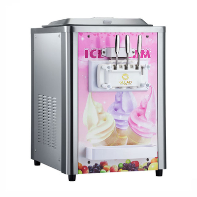 220-240V 2N ~ 50HZ صانع الآيس كريم المهني 12-18kg / h الناتج 2x1.8L خزان التجميد
