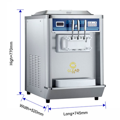 200-300 مكعب / ساعة آلة إنتاج الآيس كريم مع 2 هوبرز و 1.7kW الخروج