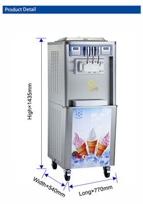 360-460 كوب/ساعة آلة آيس كريم صناعية 2x2.1L خزان التجميد 22-28kg/h الإنتاج