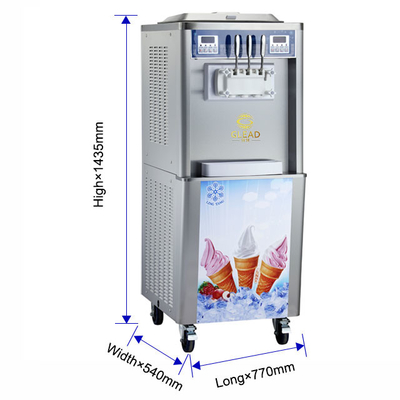 360-460 كوب/ساعة آلة آيس كريم صناعية 2x2.1L خزان التجميد 22-28kg/h الإنتاج