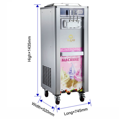 محطة تناول الآيس كريم الصناعية 360-460 كوب/ساعة 22-28kg/ساعة معدل الإنتاج 220-240V