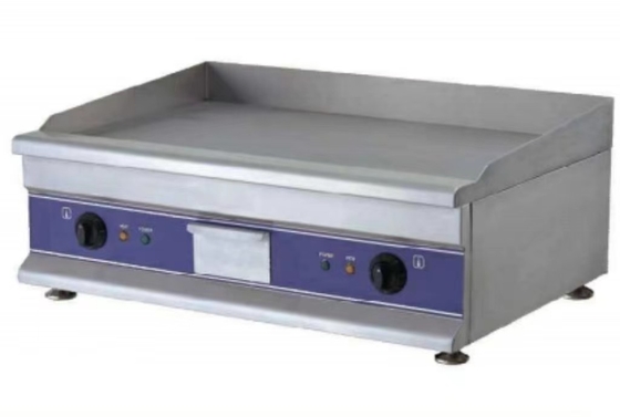 مقلاة الفولاذ المقاوم للصدأ الكهربائية 220-240v 50hz معدات المطبخ الفضية لطهي الأطعمة المختلفة