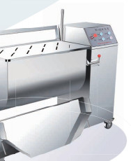 150L/180L/300L آلات معالجة اللحوم من الفولاذ المقاوم للصدأ خلاط كهربائي مع خلاط ملء سلة التفريغ اليدوية