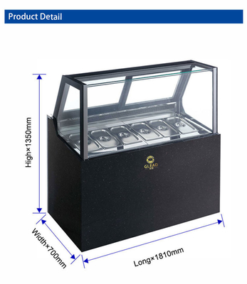 6-الوعاء 1/3 حجم وعاء 100L الفندق التجاري آلة الآيس كريم مروحة التبريد 1100W الطاقة