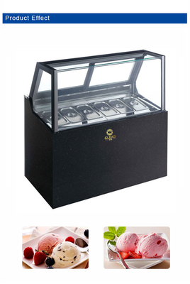 6-الوعاء 1/3 حجم وعاء 100L الفندق التجاري آلة الآيس كريم مروحة التبريد 1100W الطاقة