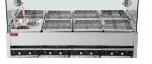 مقلاة كانتو من الفولاذ المقاوم للصدأ 9KW 220V 50-60HZ وظيفة الغليان أربعة / ستة / ثمانية صناديق