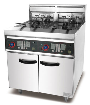 Commercial Stainless Steel French Fries Machine 2Tank 2 Basket Potato Chip Fryer electric Deep Fryer