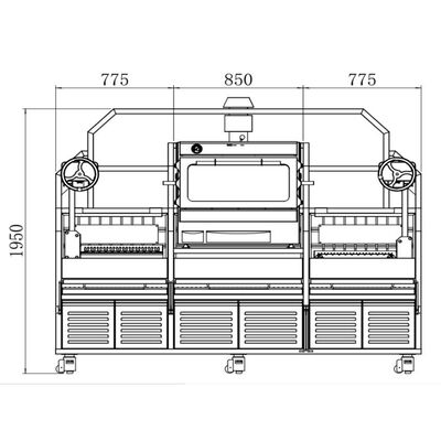 Heavy Duty Large Commercial Charcoal Chicken Rotisserie Grill Machine for Restaurant Catering