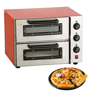 Commercial Double Deck Electric Pizza Oven, Multi-Functional Countertop Baking Oven for Pizza, Bread & Pastry Commercial Catering Use